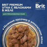Купить Консервы Brit Premium утка с яблоками в желе для взрослых стерилизованных кошек, 85 г Brit в Калиниграде с доставкой (фото 1)