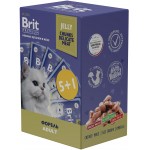 Промопак: Консервы Brit Premium Пауч 5+1 форель в желе для взрослых кошек, 6х85 г