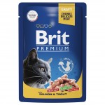 Купить Консервы Brit Premium лосось и форель в соусе для взрослых кошек, 85 г Brit в Калиниграде с доставкой (фото 5)