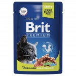 Купить Консервы Brit Premium ягненок и говядина в соусе для взрослых стерилизованных кошек, 85 г Brit в Калиниграде с доставкой (фото 4)