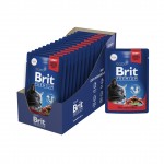 Купить Консервы Brit Premium говядина и горошек в соусе для взрослых кошек, 85 гр Brit в Калиниграде с доставкой (фото 6)