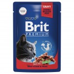 Купить Консервы Brit Premium говядина и горошек в соусе для взрослых кошек, 85 гр Brit в Калиниграде с доставкой (фото 5)