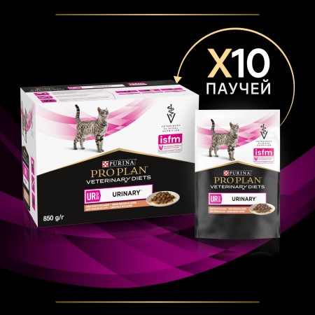 Консервы Purina Pro Plan Veterinary diets UR, для кошек при МКБ, лосось, 85 г Консервы Purina Pro Plan Veterinary diets UR, для кошек при МКБ, лосось, 85 г