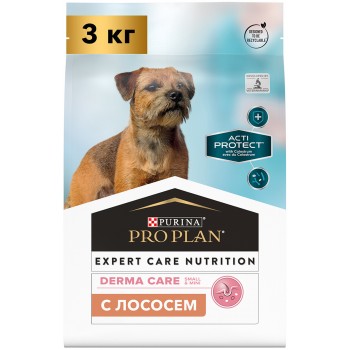 PRO PLAN ACTI PROTECT ADULT SMALL & MINI DERMA CARE для собак маленьких пород с чувствительной кожей и шерстью с лососем, 3 кг