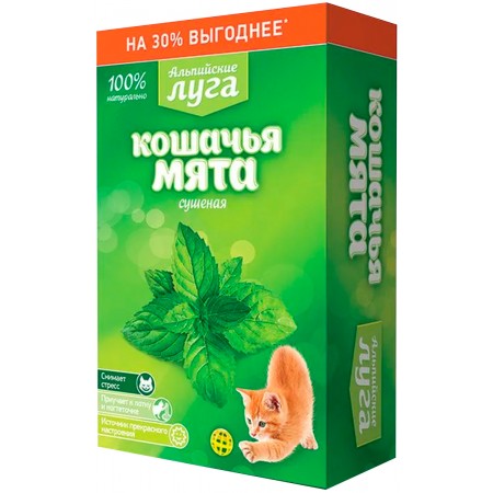 Лакомство кошачья мята Альпийские луга, сушеная, 20 г