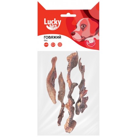 Лакомство для собак Lucky bits говяжий бас, 50 г