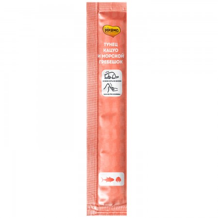 Мнямс Крем-лакомство для кошек с тунцом Кацуо и морским гребешком 15 г