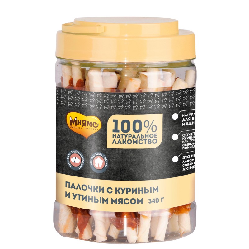 Купить Лакомство Мнямс для собак палочки с куриным и утиным мясом 340 г Мнямс в Калиниграде с доставкой (фото)