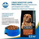 Сухой корм Farmina Cibau Sensitive Lamb Medium & Maxi для взрослых собак средних и крупных пород, со склонностью к пищевой аллергии, с ягненком, на развес, 500 гр