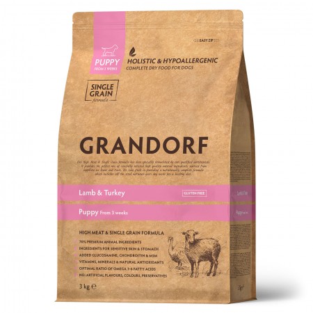 Grandorf для щенков, беременных и кормящих собак всех пород с ягненком и рисом 3 кг