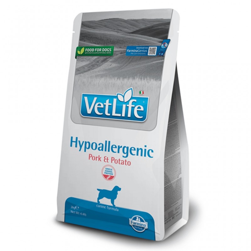 Сухой корм Farmina Vet Life Canin Hypoallergenic Pork & Potato для взрослых собак при пищевой аллергии, непереносимости со свининой и картофелем, 2 кг