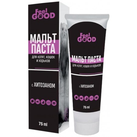 Мальт-паста FeelGOOD с хитозаном для котят, кошек и хорьков, 75 мл