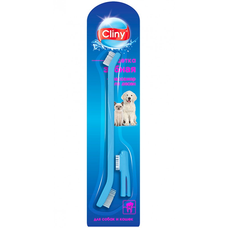 Купить Cliny зубная щетка + массажер для десен для собак и кошек Cliny в Калиниграде с доставкой (фото)