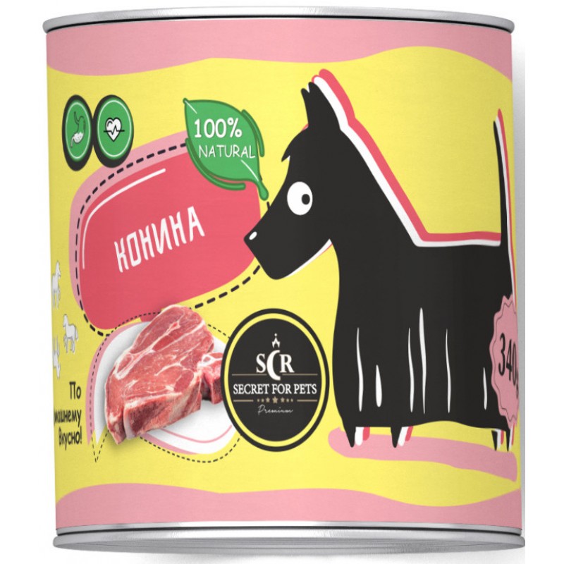 Купить Консервы для собак Secret For Pets Premium Life Forse, с кониной, 340 гр Secret в Калиниграде с доставкой (фото)