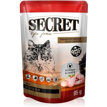 Консервы для кошек Secret For Pets Premium Life Forse курица в соусе, 85 гр