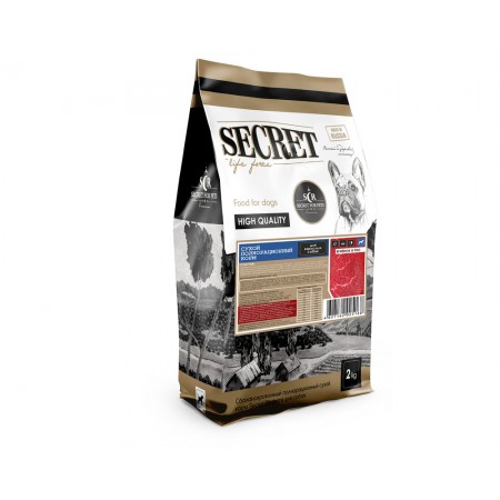 Сухой корм для собак всех пород Secret For Pets Premium с ягненком и рисом, 2 кг