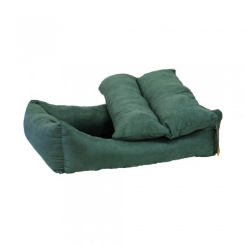 Лежанка STORYTAILS MUSHU прямоугольная из велюра, изумруд, S 60x50x19 см
