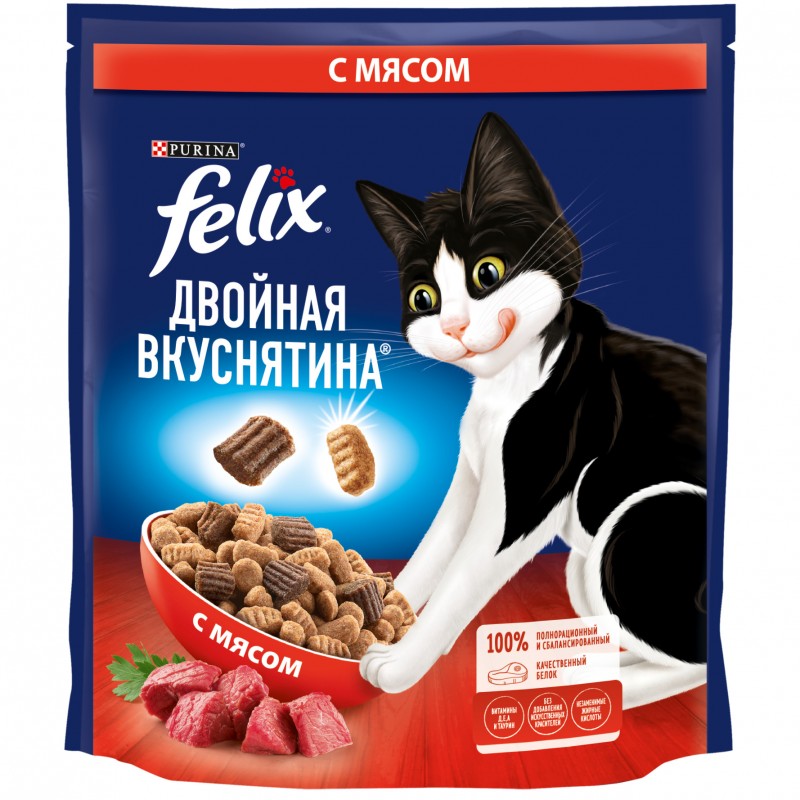 Купить Felix Двойная вкуснятина для домашних кошек, с мясом, 600 гр Felix в Калиниграде с доставкой (фото)