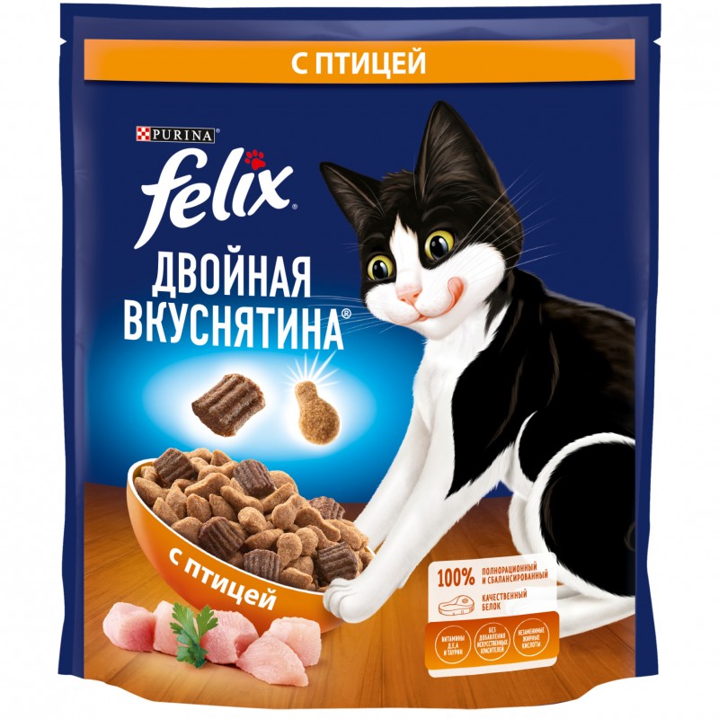 Купить Felix Двойная вкуснятина для домашних кошек, с птицей, 600 гр Felix в Калиниграде с доставкой (фото)