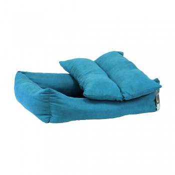 Лежанка STORYTAILS MUSHU прямоугольная из велюра, лазурный, S 60x50x19 см