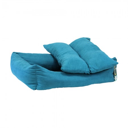 Лежанка STORYTAILS MUSHU прямоугольная из велюра, лазурный, S 60x50x19 см