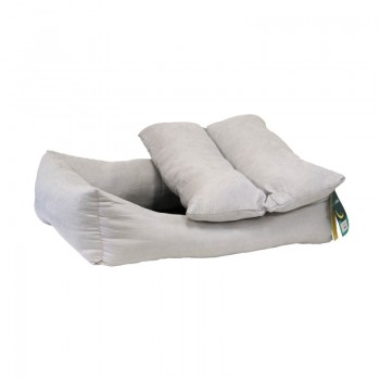 Лежанка STORYTAILS MUSHU прямоугольная из велюра, серый, S 60x50x19 см