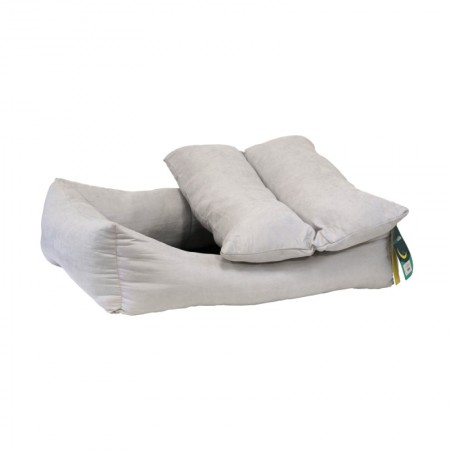 Лежанка STORYTAILS MUSHU прямоугольная из велюра, серый, S 60x50x19 см