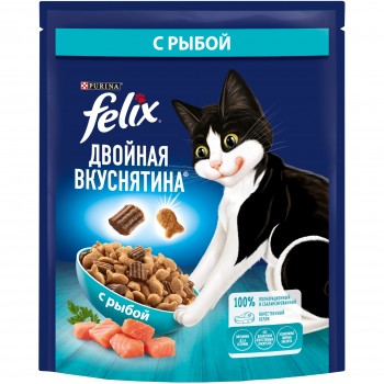 Felix Двойная вкуснятина для домашних кошек, с рыбой, 200 гр