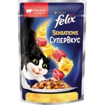 Купить Felix Sensations Супервкус для кошек, со вкусом говядины и сыра, в желе, 75 г Felix в Калиниграде с доставкой (фото 1)