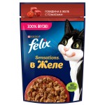 Купить Felix Sensations для кошек, с говядиной в желе с томатами, 75 г Felix в Калиниграде с доставкой (фото 1)