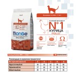 Сухой корм Супер-премиум класса MONGE Natural Superpremium Senior Cat для возрастных кошек старше 7 лет с пониженной физической активностью, с курицей 1,5 кг