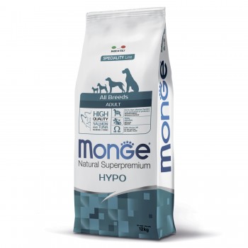 Monge Hypo Гипоаллергенный монобелковый корм с лососем и тунцом для взрослых собак всех пород 12 кг