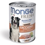 Влажный корм для пожилых собак Monge Dog Fresh Chunks in Loaf Turkey Senior Мясной рулет из индейки 400 гр