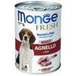 Влажный корм Monge Dog Fresh Chunks in Loaf для собак мясной рулет из ягненка 400г
