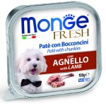 Паштет для собак Monge Dog Fresh PATE e BOCCONCINI con AGNELLO из мяса ягненка 100 гр