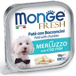 Консервы для собак Monge Dog Fresh PATE e BOCCONCINI con MERLUZZO Нежный паштет с треской 100г