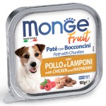 Паштет для собак Monge Dog Fruit PATE & CHUNKIES with Chicken & Raspberry из мяса курицы с малиной 100 гр