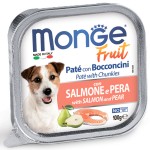 Влажный корм для собак Monge Dog Fruit Paté and Chunkies with Salmon and Pear Нежный паштет с лососем и кусочками груши 100г
