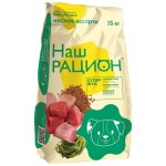 Купить Сухой корм для взрослых собак Наш Рацион, Мясное ассорти, 15 кг Наш Рацион в Калиниграде с доставкой (фото)
