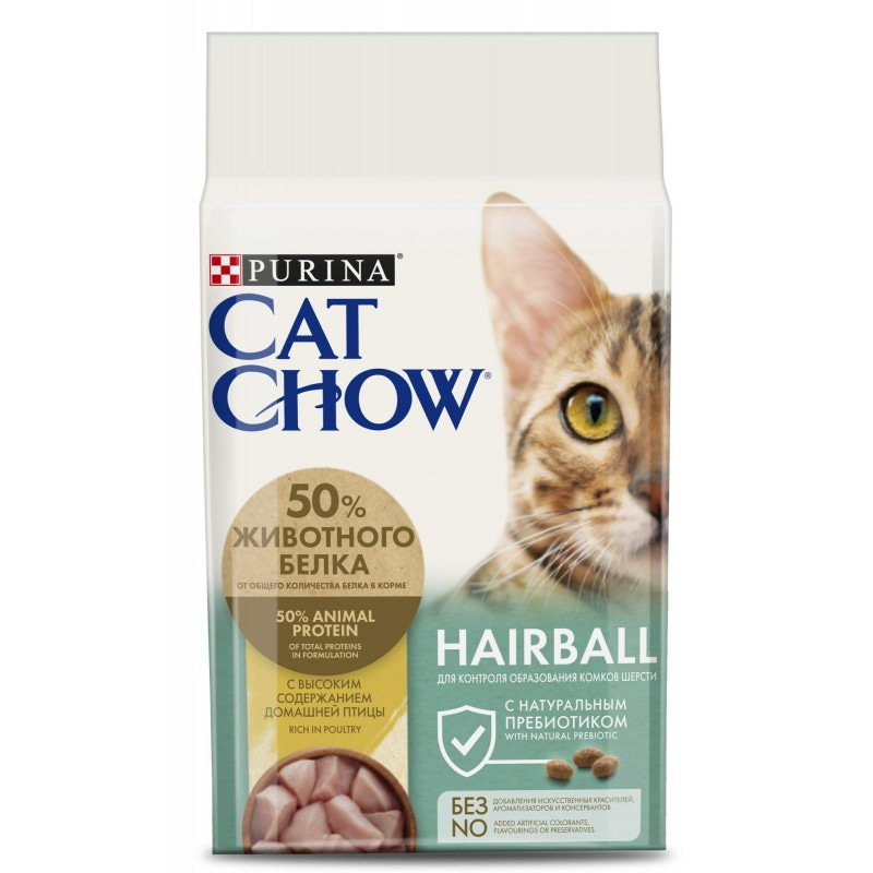 Сухой корм Purina CAT CHOW (Пурина КЭТ ЧАУ) Special Care Hairball Control для кошек для контроля образования комков шерсти, с домашней птицей, 1.5 кг