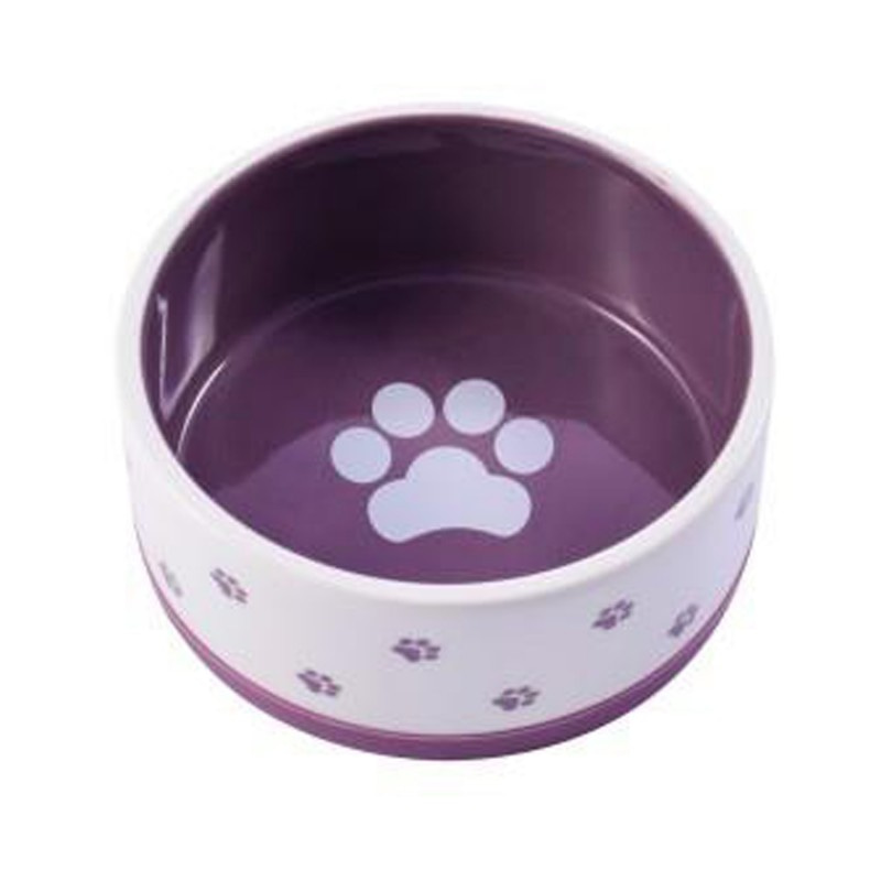 Купить Миска Mr.Kranch керамическая нескользящая для собак 360 мл белая с фиолетовым Mr.Kranch в Калиниграде с доставкой (фото)