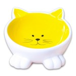 Купить Миска Mr.Kranch керамическая для кошек Мордочка кошки на ножках 100 мл желтая Mr.Kranch в Калиниграде с доставкой (фото 1)