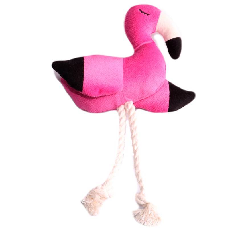 Купить Игрушка Mr.Kranch для собак мелких и средних пород Фламинго с канатом и пищалкой 24х13,5х6см, ярко-розовый Mr.Kranch в Калиниграде с доставкой (фото)