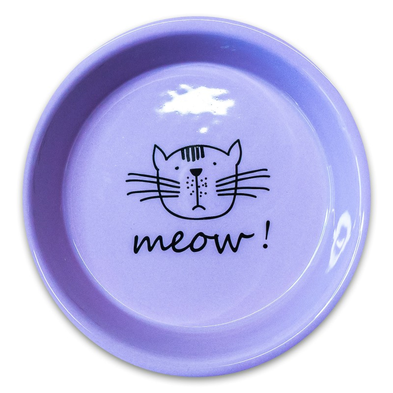 Купить Миска Mr.Kranch керамическая для кошек MEOW! 200 мл сиреневая Mr.Kranch в Калиниграде с доставкой (фото)