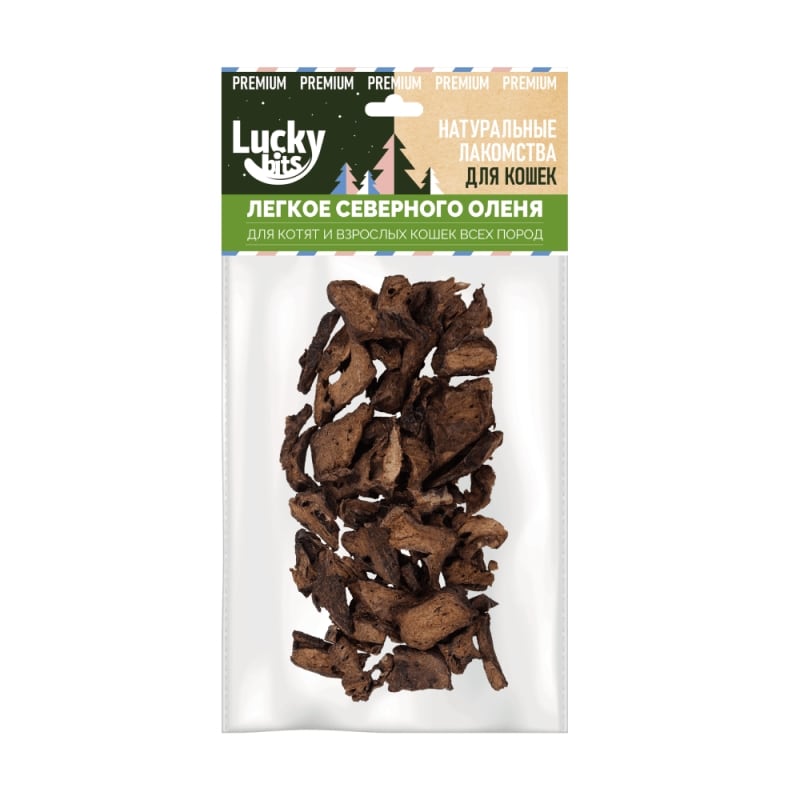 Купить Лакомство для кошек Lucky bits Легкое северного оленя Новогодняя коллекция 30 г Lucky bits в Калиниграде с доставкой (фото)