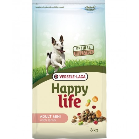 Сухой корм для взрослых собак малых пород Versele-Laga Happy Life Мини со вкусом ягненка 3 кг