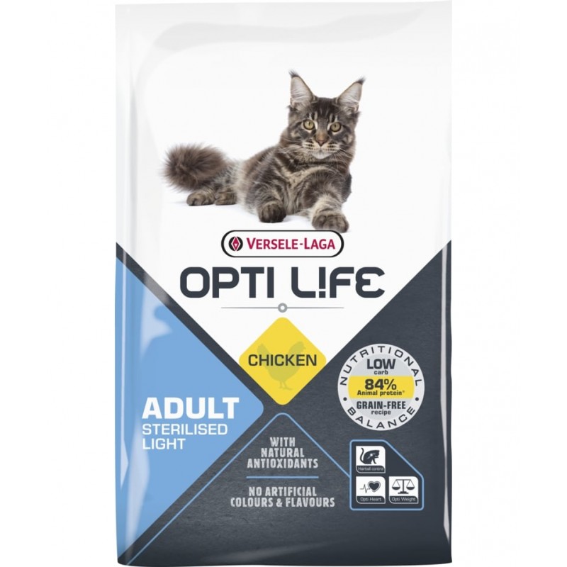 Купить Сухой беззерновой корм для стерилизованных кошек Versele-Laga Opti Life Cat Light Sterilised Grain Free, курица, 2,5 кг Opti Life в Калиниграде с доставкой (фото)