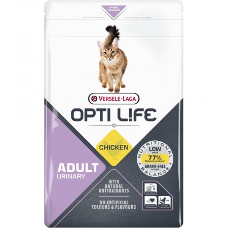 Сухой беззерновой корм для кошек Versele-Laga Opti Life Cat Adult Urinary, курица, 2,5 кг