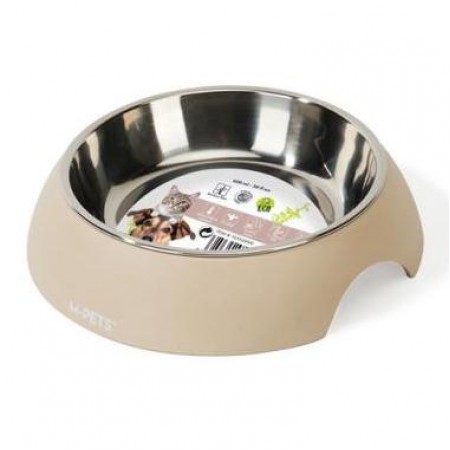 M-PETS Миска для собак и кошек ECO Bamboo SAND, 600 мл, цвет бежевый