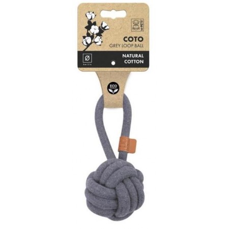 M-PETS Игрушка для собак СОТО мяч-петля, 8 см, цвет серый